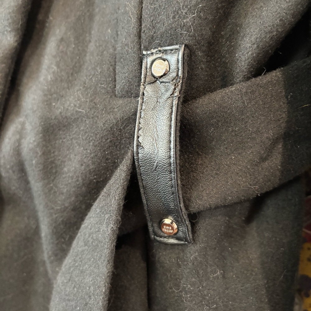 Steve Madden Juniors’ Black Belted Skirted Coat - Picture 13 of 16